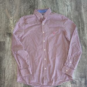 Chaps Red and White Gingham Button Down Shirt